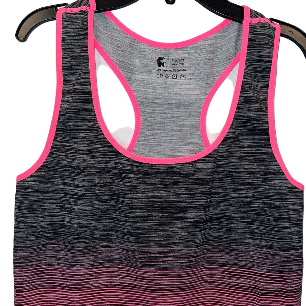 FC Athletic Wear, Gray and Pink Tank Top, Plus Size - Picture 4 of 8